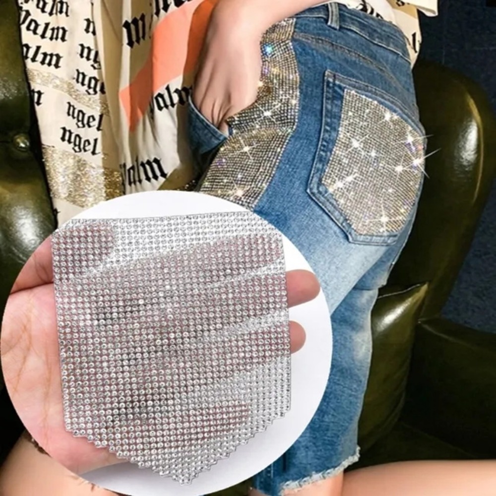 Luxo strass remendos jean appl - Hotfix Rhinestone Sheet avaliação e preço