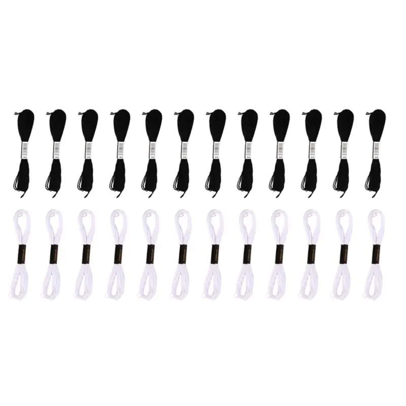 24 pçs preto branco ponto cruz - Embroidery Craft avaliação e preço